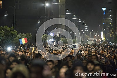 Antigovernment protest in Bucharest Editorial Stock Photo